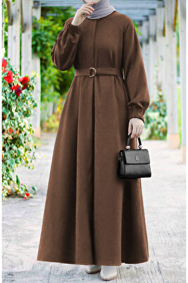 Farah Tam Boy Kaşe Kaban - Kahve ürün fotoğrafı