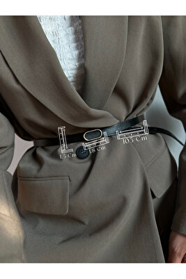 Ithal Oval Gold Tokalı Ince Kemer, Pantolon Kemeri, Gömlek Kemeri, Ceket Kemeri ürün fotoğrafı
