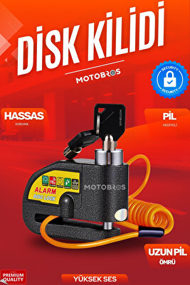 Motosiklet Alarmlı Çelik Disk Kilidi Yüksek Sesli Ve Hatırlatma Kablolu Premium Model ürün fotoğrafı