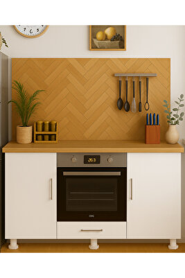 140 LIK MEŞE-BEYAZ ANKASTRE FIRIN OCAK DOLABI,KAHVE KÖŞESİ,ÇOK AMAÇLI MUTFAK DOLABI ürün fotoğrafı