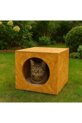 Dış Mekan Yağmura Ve Soğuğa Dayanıklı Osb Kedi Evi ürün fotoğrafı