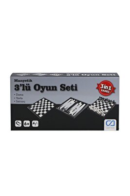 120 CAOYN-10002 Manyetik 3'lü Oyun Seti (Tavla,Dama,Satranç) -CaGames ürün fotoğrafı