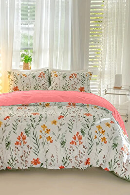 Flower Kolay Ütülenir Çift Kişilik Nevresim Takımı ürün fotoğrafı