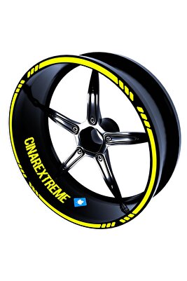 4 Parçalı Kesikli Tasarımlı Reflektif Sarı Jant Şeridi Sticker Çınar Extreme - 0726199634979 ürün fotoğrafı