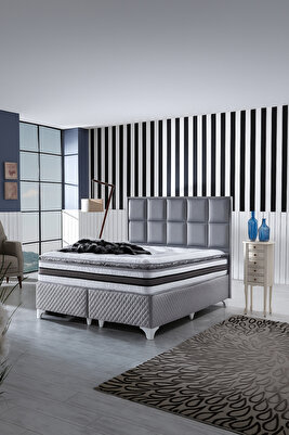 Ultra Ortopedik Şehrazat Pedli Pocket Yaylı Tavşan Tüyü Kumaş Yatak ürün fotoğrafı