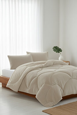 Süper Battal(King) Welsoft Yorgan Bej 230x260 cm ürün fotoğrafı