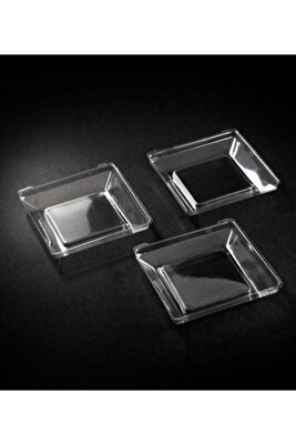 Plastik Mini Kare Tabak 6x6cm - 50 Adet (1 Paket) ürün fotoğrafı