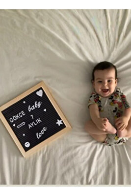 Ahşap Çerçeveli Tak Çıkar Yazı Panosu Mesaj Tahtası Türkçe Karakterli Ve Emojili Beyaz Harf Setli ürün fotoğrafı