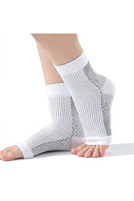 NOROFLEX L/XL Beyaz Parmaksız Nöropati &amp; Kompresyon Çorabı Plantar Fasyait Destekli 1 Çift "2 Adet ürün fotoğrafı