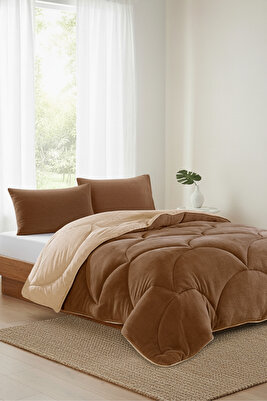 Süper Battal(King) Welsoft Yorgan Kahverengi 230x260 cm ürün fotoğrafı