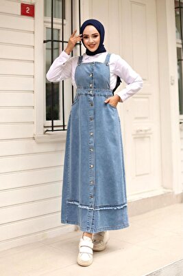 KADIN PÜSKÜL DETAYLI KOT SALOPET ürün fotoğrafı