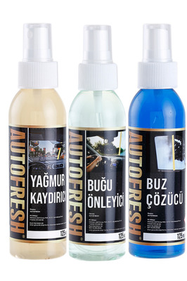 Kışlık 3'lü Oto Bakım Sprey Set Buğu Önleyici Buz Cözücü Yağmur Kaydırıcı 3x125ml ürün fotoğrafı