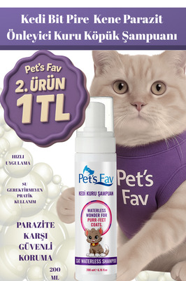 Kedi Bit Pire Kene ve Parazit Önleyici Kuru Köpük Şampuanı ürün fotoğrafı