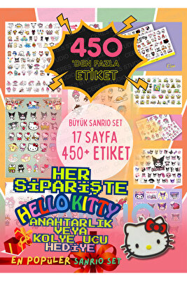 Büyük Sanrio Sticker Set Hello Kitty Kuromi 17 Sayfa 450'den Fazla Sticker Etiket (425) ürün fotoğrafı
