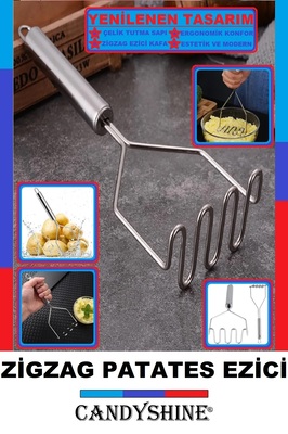 Renkli Saplı Metal Patates Ezici ürün fotoğrafı