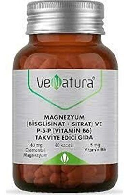 Magnezyum (Bisglisinat+Sitrat) ve P5P (Vitamin B6) 60 Kapsül ürün fotoğrafı