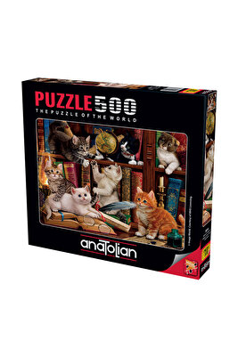500 Parça Yapboz Puzzle - Kediler ve Kitaplar 3618 ürün fotoğrafı