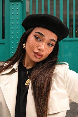 Fransız Ressam Avusturalya Yün Keçe Bere Siyah ürün fotoğrafı