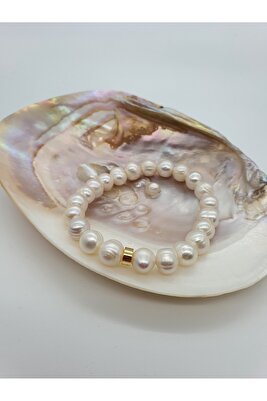 İnci Gerçek Bileklik Nazar 8 mm Çok Kaliteli ( Düğün , Hediyelik , Günlük , Nişan ) Nazar Koruma ürün fotoğrafı