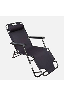 Metal Pozisyonlu Koltuk Şezlong Siyah Garantili ürün fotoğrafı