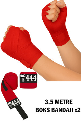 Boks Kickbox Muay Thai Sanda El Bandajı 3,5 Metre X 2 Adet Çift Boks Bandajı Sargı Bandaj ürün fotoğrafı