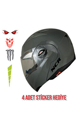 Çene Açılır Kask Vizörlü Koyu Nardo Ece Belgeli ürün fotoğrafı