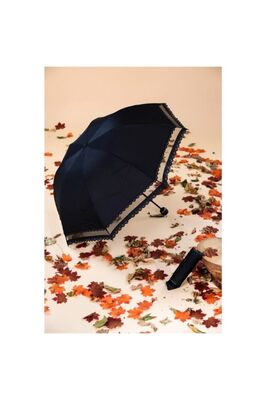 Siyah Kadın Şemsiye, Rüzgara Karşı Dayanıklı Fiber Gövdeli Pongee Kumaş Düz Kumaş ürün fotoğrafı