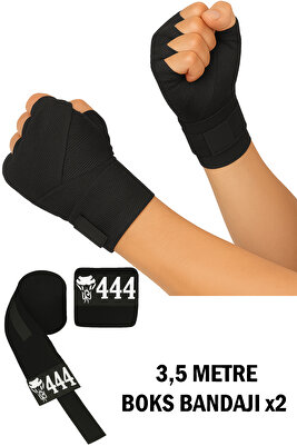 Boks Kickbox Muay Thai Sanda El Bandajı 3,5 Metre X 2 Adet Çift Boks Bandajı Sargı Bandaj ürün fotoğrafı