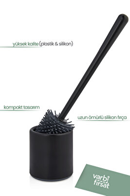 Silikon Uçlu Tuvalet Fırçası Seti - Tuvalet Ve Klozet Temizleme Fırçası ürün fotoğrafı