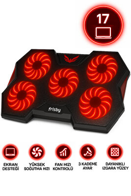 Gp4 E-sport Desing 5 Fanlı Ledli Pro Standlı 15-17" Uyumlu Notebook Soğutucu ürün fotoğrafı