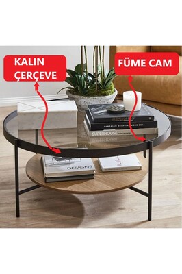 Oslo Orta Sehpa - Füme Cam / Atlantik Çam ürün fotoğrafı