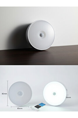 Hareket Sensörlü Beyaz Led Işık Lamba On/auto/off Modlu 8 Ledli Usb Şarjlı ürün fotoğrafı