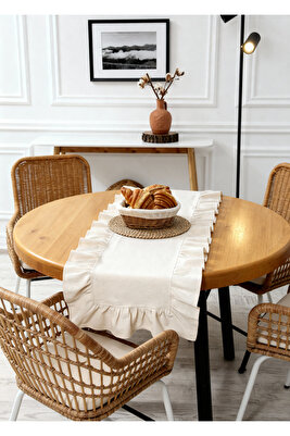 Naturel Fırfırlı Runner Vintage 40x110 Cm ürün fotoğrafı