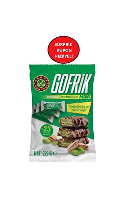 Mini Gofrik Antep Fıstıklı Poşet Çikolata 225 GR ( 18 Adet Mini Gofrik ) ürün fotoğrafı