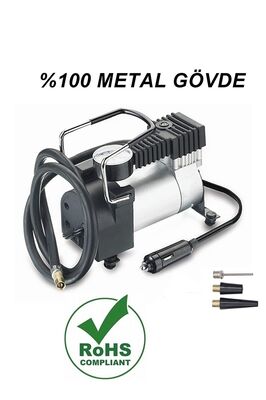 Metal Araç Oto Lastik Şişirme Pompası Hava Pompası Taşınabilir Profesyonel Çakmak Girişli Motor Top ürün fotoğrafı