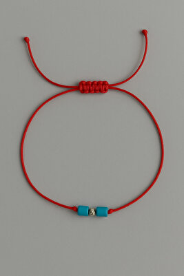 14 Ayar Firuze Taşlı Som Altın Bileklik El Işlemesi Dorika Bileklik Kırmızı Ipli Som Altın Bileklik ürün fotoğrafı