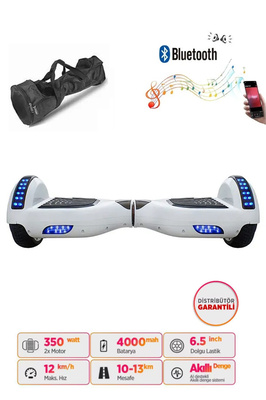 Elektrikli Kaykay Hoverboard 6.5 Inch Ledli Model - Beyaz ürün fotoğrafı