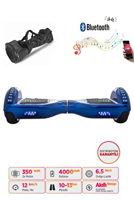 Elektrikli Kaykay Hoverboard 6.5 Inch Ledli Model - Mavi ürün fotoğrafı