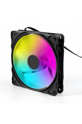 Osqar 12cm Kasa İçi Uyumlu Rainbow Işıklı Fan 1 Adet Molex ürün fotoğrafı
