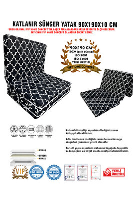Katlanır Yer Yatağı 90X190X10 CM Ve Tek Kişilik Sünger Katlanır Yatak Karaçatı-VİP HOME CONCEPT ürün fotoğrafı