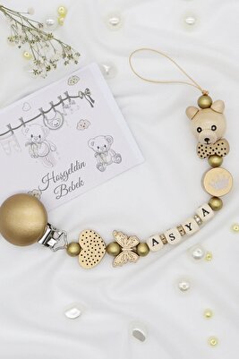 Zirve Isimli Emzik Zinciri - Emzik Askısı - Bebek Hediyesi Bez023 ürün fotoğrafı