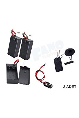 (2 Adet)-9 Volt Pil Yuvası Kapaklı Switchli Aç Kapa özelliği ürün fotoğrafı