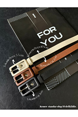 3'lü Dikdörtgen Kaplama Tokalı Kadın Pantolon Kemeri, Ceket Kemeri, Elbise Kemeri, Gömlek Kemeri ürün fotoğrafı