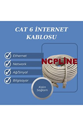 20mt 20 Metre +tv Plus Fiber Adsl Modem Bilgisayar Arası Ethernet Internet Kablosu Ağ Network ürün fotoğrafı