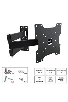 Genel Markalar Lcd Led Plazma Tv Askı Aparatı Hareketli Üç Kollu 82-102cm 32'42' ürün fotoğrafı