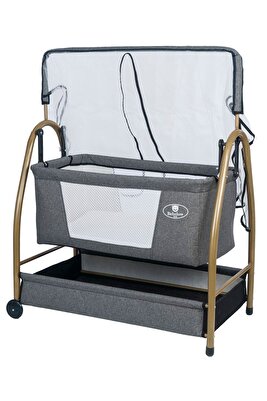 Gold Keten Kumaş Sallanabilir Sabitlenebilir Portatif Hamak Sepet Beşik ürün fotoğrafı