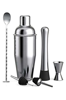 6 Parça Kokteyl Seti (750 ml) Avantajlı Paket, Paslanmaz Çelik Shaker ürün fotoğrafı