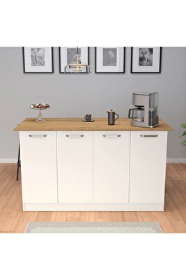 Patentli/BENZİLA SERİSİ 160cmlik Ada Mutfak Bar Masasi Yemek Masasi ürün fotoğrafı