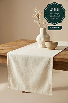 Doku | Organik Ham Keten Runner 40 X 150 Cm ürün fotoğrafı