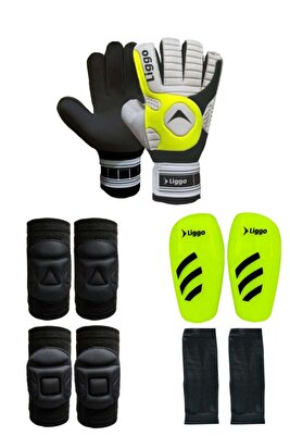 Yetişkin ve Çocuk Kaleci Eldiveni Dizlik Dirseklik Tekmelik Tozluk Seti ürün fotoğrafı